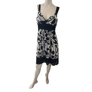 Three Pink Hearts Trixxi‎ 13 Dress Black White Floral Babydoll Party Flowy Light